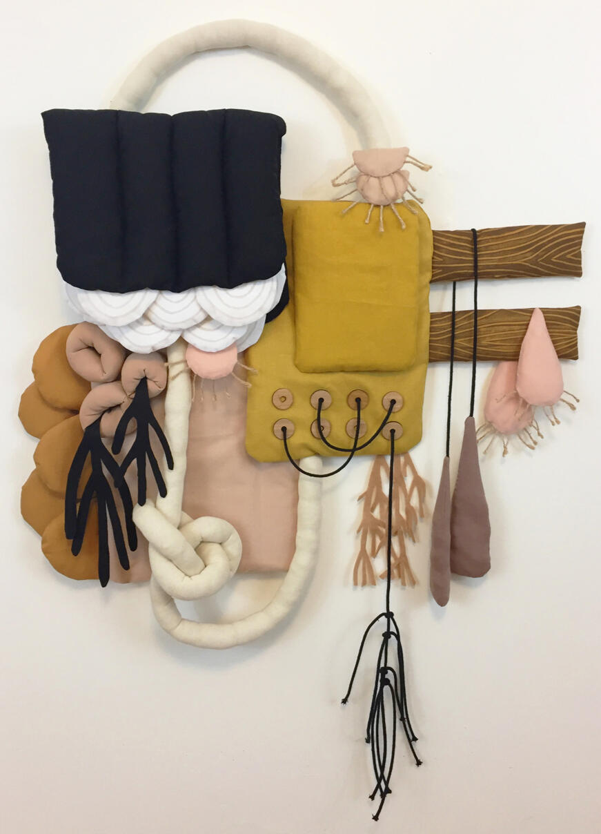 Synthesis - 2018 Synthesis fabric wall sculpture by Tamara Bagnell